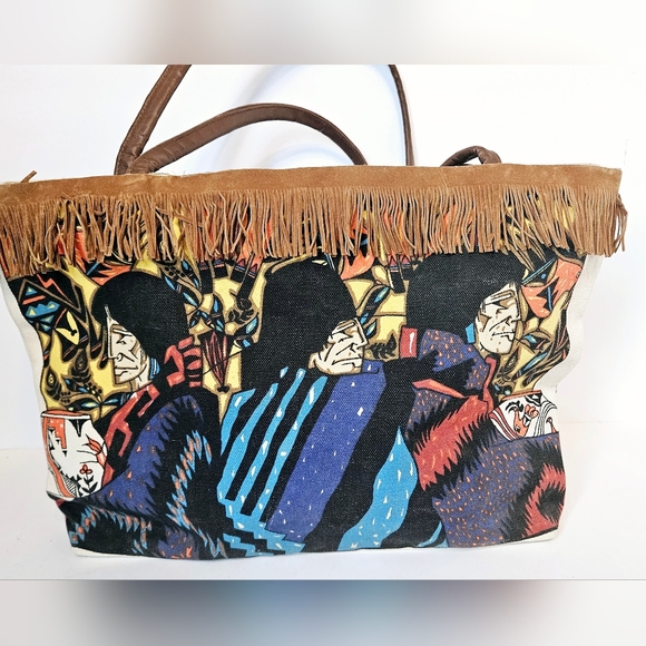 El Paso Saddle Bag Handbag feat: Amado Pena Art on Canvas Southwest Design Bag - Picture 1 of 13
